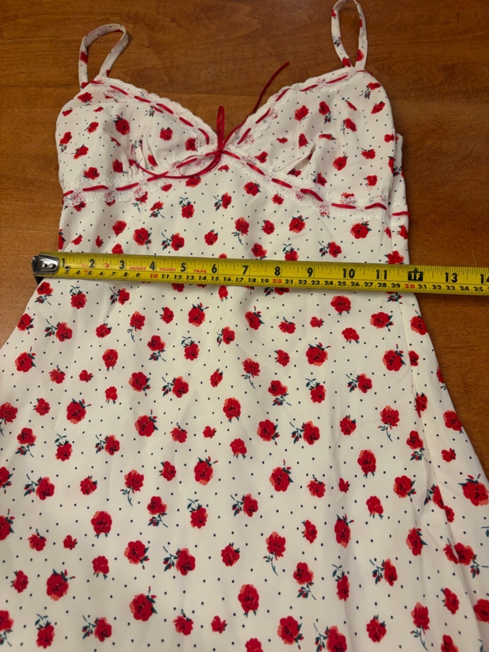 Princess Polly Karen’s White/Red Slip Dress with Floral design - Picture 7 of 10